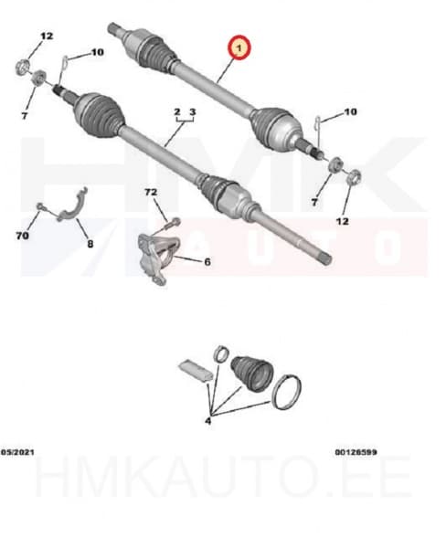 Veovõll komplektne vasak OEM Jumpy/Expert 2016-