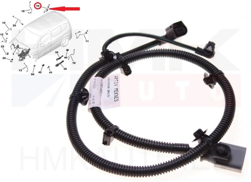 Pidurisadula/ABS anduri juhtmestik, tagumine parem OEM Berlingo/Partner 2018-