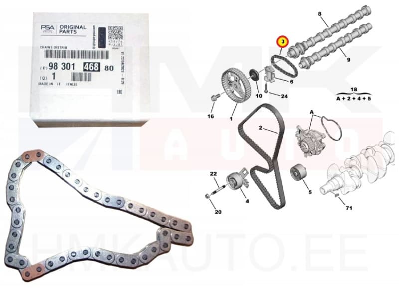 Nukkvõlli kett OEM Citroen/Peugeot 1,5BlueHDI (8mm)