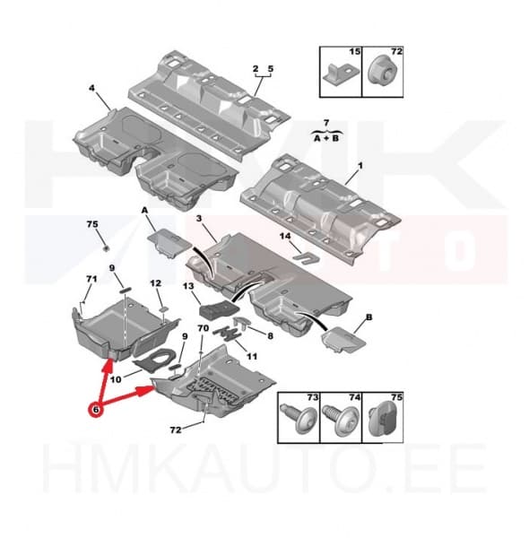Põrandamattide komplekt eesmine OEM Multispace/Rifter 2018-