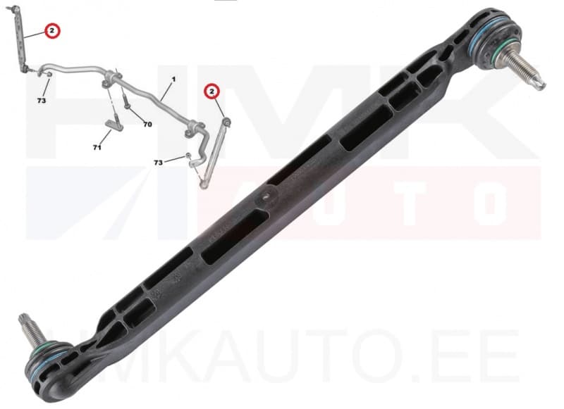 Stabilisaatori otsavarras eesmine OEM DS4, DS7/Peugeot 308, 408