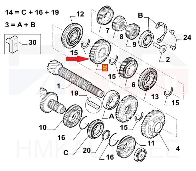 2-käigu hammasratas 21X41 OEM Jumper/Boxer MLGU  2021-