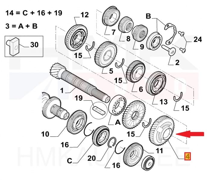 1-käigu hammasratas 11X41 OEM Jumper/Boxer MLGU 2021-