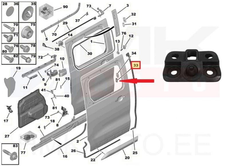 Liugukse suunaja alumine OEM Jumpy/Expert/Scudo 2016-