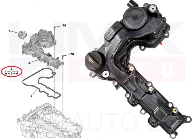 Klapikambri kaas OEM Citroen/Peugeot 1,2THP EB2ADT