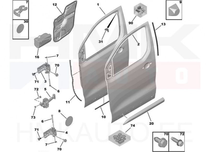 Esiuks vasak OEM Citroen Jumpy/Spacetourer, Peugeot Expert/Traveller 2016-