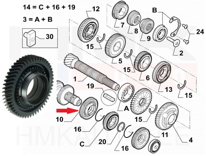 5-käigu hammasratas 51H (51x31) OEM Jumper/Boxer/Ducato 2018- 2,2HDi MLGUC14