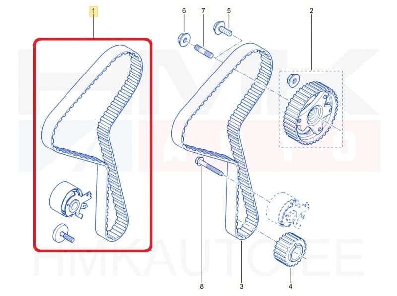 Hammasrihma komplekt OEM Renault/Dacia 1,5DCI 2009-