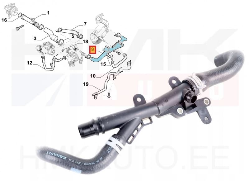 Jahutusvedeliku lõdvik OEM Renault Trafic III 1,6DCI 2014-