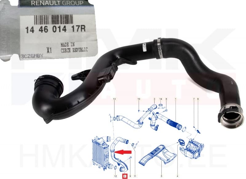 Turbo õhutoru OEM Renault Scenic IV/Espace V /Talisman 1,6DCi