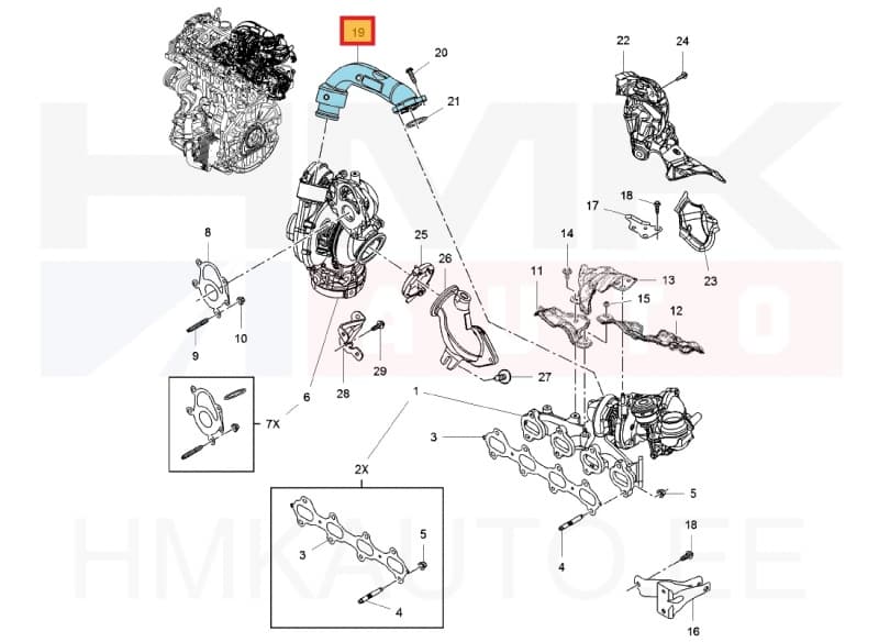Turbode ühendustoru OEM Renault Master III 2,3DCI Biturbo 2014-
