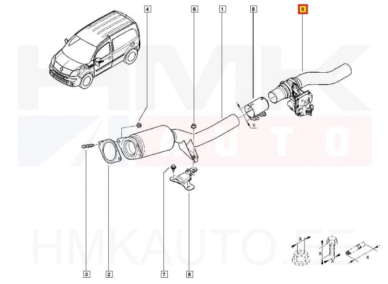 Heitgaaside klapp OEM Renault Kangoo 1,5DCI