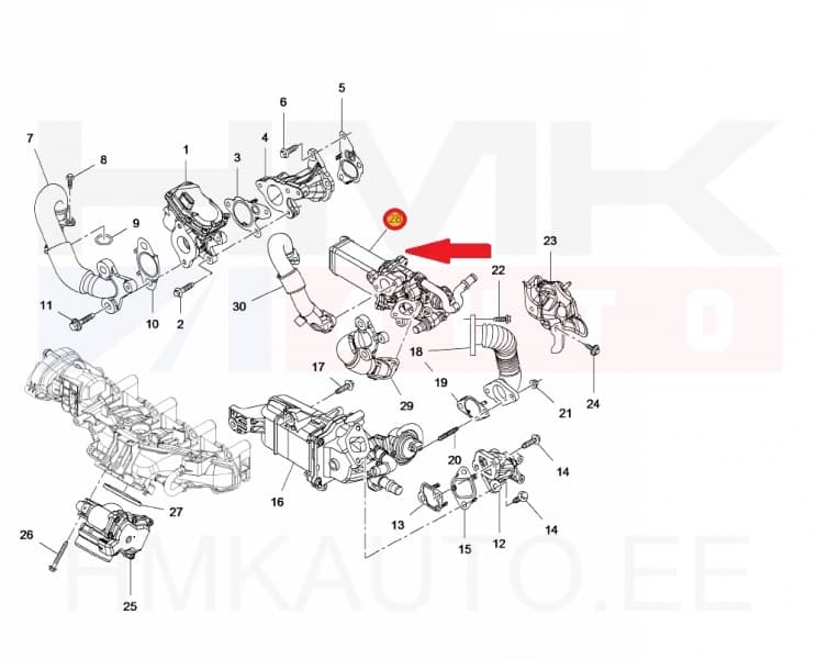 EGR moodul OEM Renault Master 2,3DCi 2019-  Euro6  M9T-716