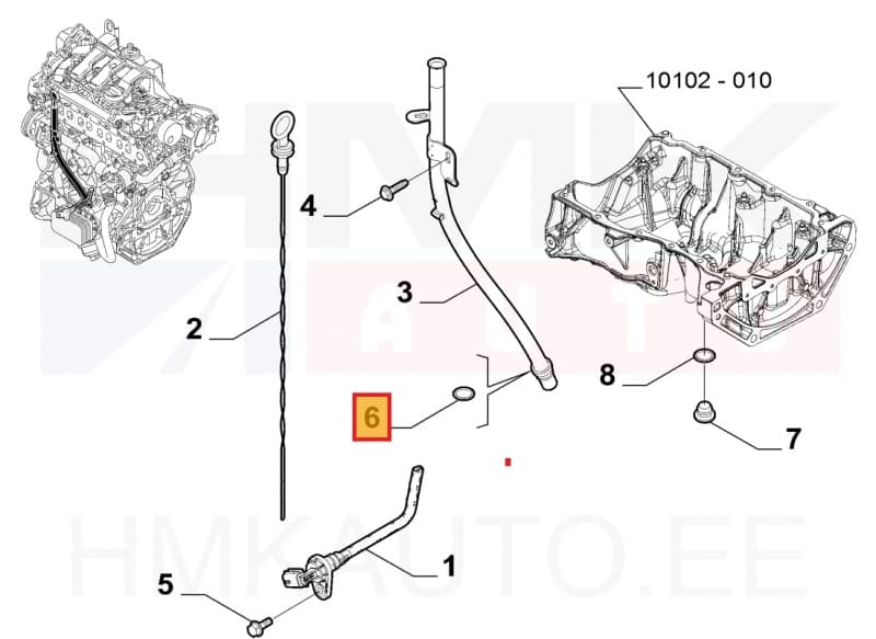 Õlivarda toru tihend OEM Renault 1,6DCI