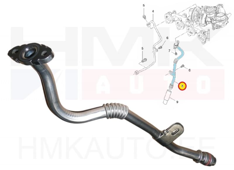 Turbo õli tagasivoolutoru OEM Renault Master 2,3DCI