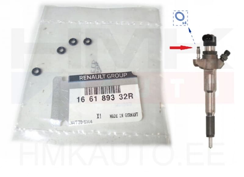 Pihusti tagasivoolutoru tihendikomplekt (4tk.) OEM Renault 1,5dCI/2,3dCI