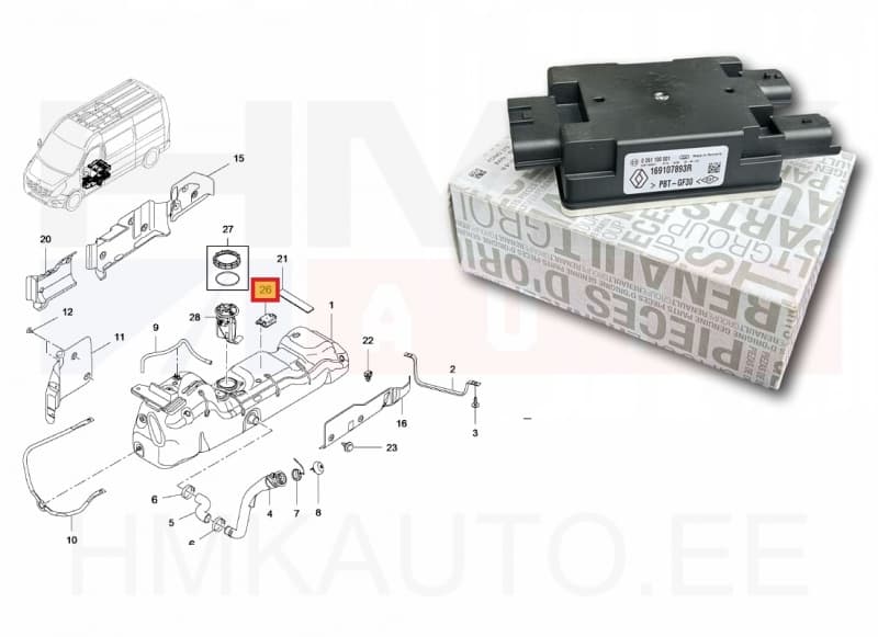 Kütusepumba juhtmoodul OEM Renault Master 2014-