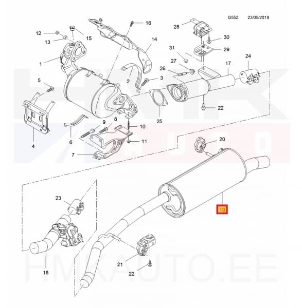 Summuti tagaosa OEM Renault Trafic 2014-
