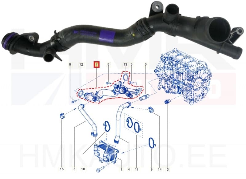 Jahutusvedeliku toru OEM Renault/Dacia 1,3TCe