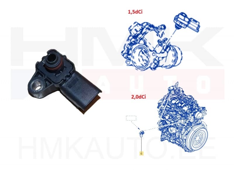 Sisselaskekollektori rõhuandur(MAP) OEM Renault 1,5dCi/2,0dCi 2019-