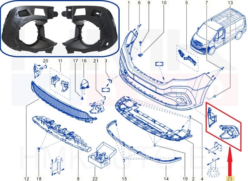 Udutule kinnitusraamide komplekt OEM Renault Trafic III 2014- (parem+vasak)