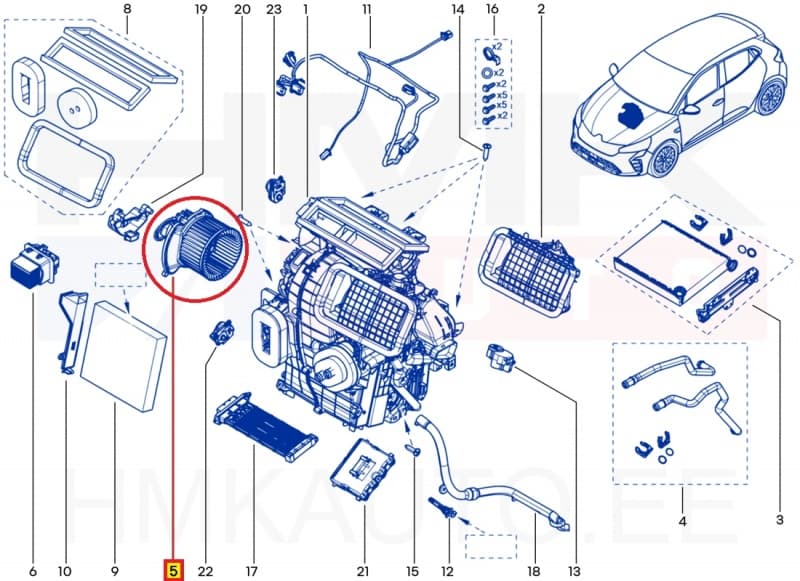 Salongiventilaator OEM Renault Kadjar, Clio V, Symbioz