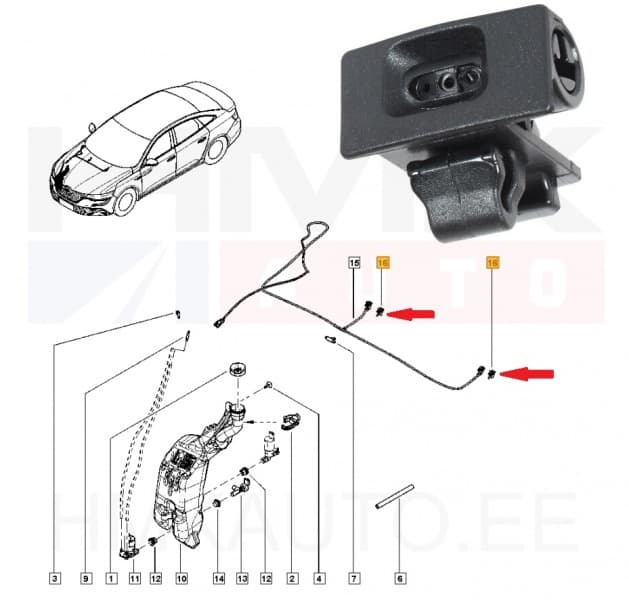 Klaasipesuri pihusti OEM Renault Talisman