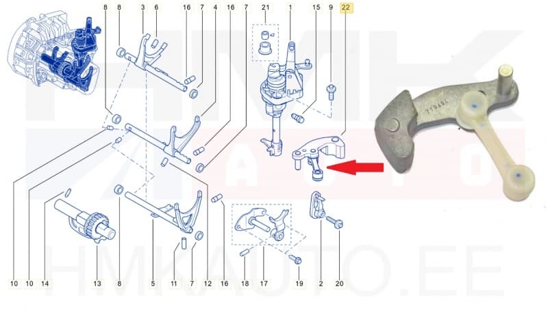 Käiguhoovastiku liigend OEM Renault/Dacia