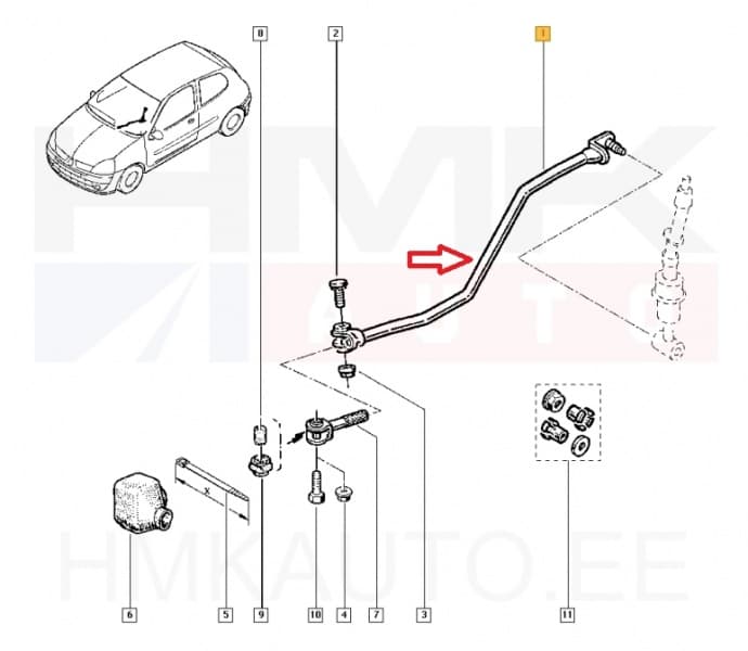 Käiguvahetushoob OEM Renault Clio II