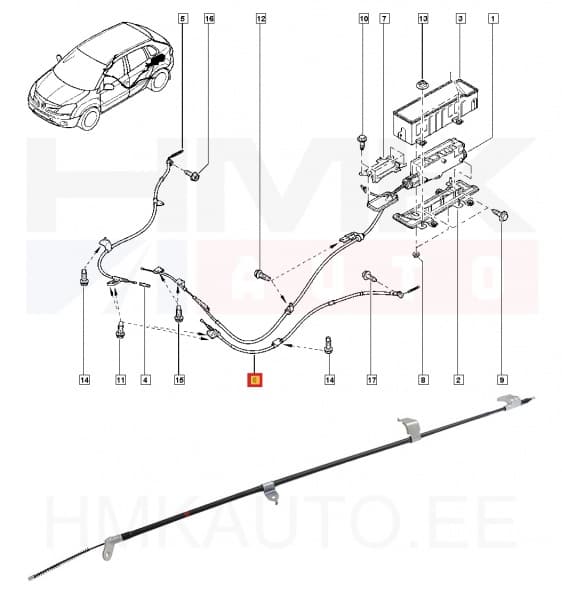 Seisupiduritross tagumine vasak OEM Renault Koleos