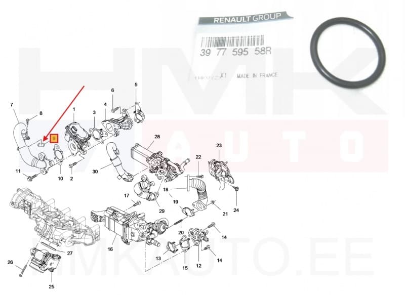 EGR toru tihend OEM Renault Master 2,3DCi 2010-