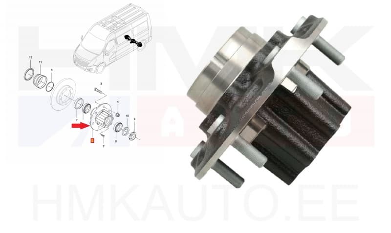 Rattarumm tagumine OEM Renault Master 2010- RWD topeltrattaga