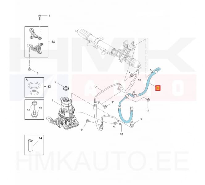 Roolivõimendi tagasivoolu toru OEM Renault Trafic 2014-