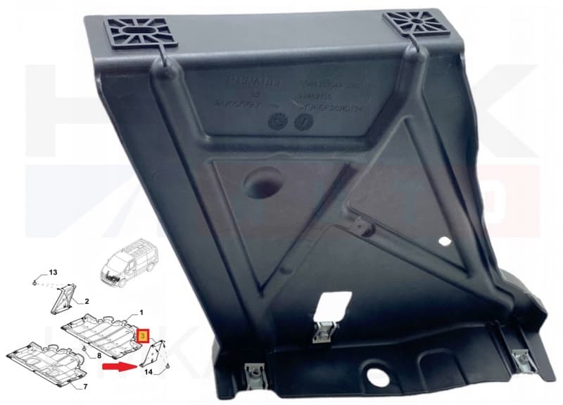 Mootori aluskate vasak OEM Renault Trafic/Opel Vivaro 2014-