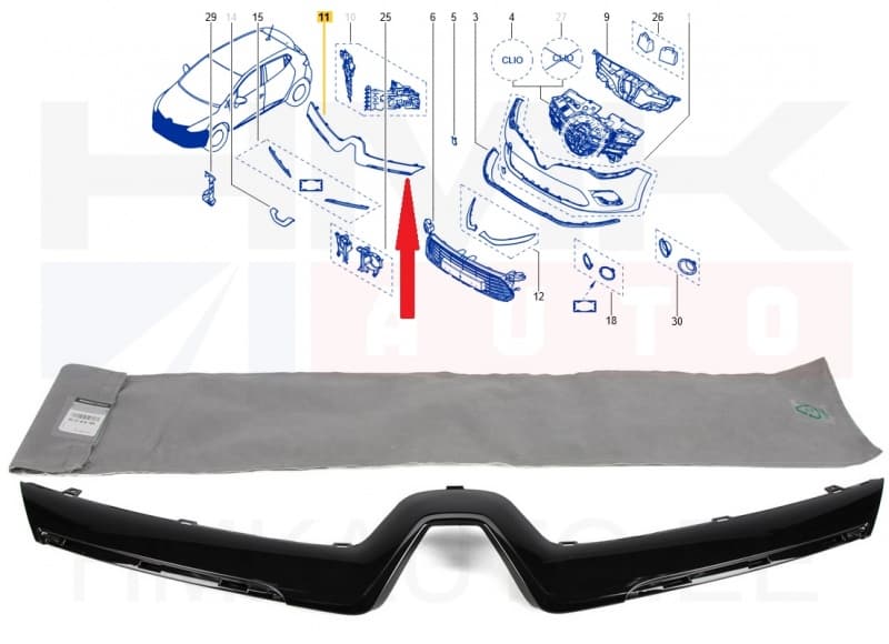 Iluvõre liist OEM Renault Clio IV 13-  (must)