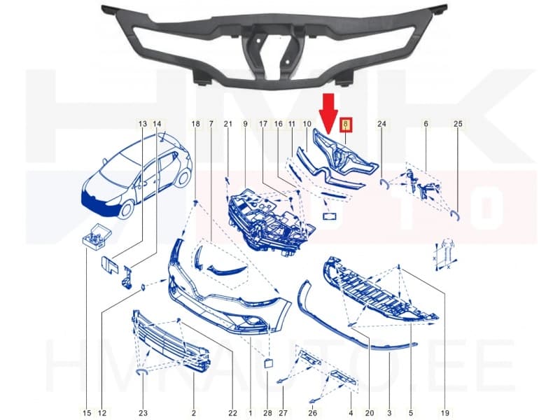 Iluvõre raam OEM Renault Clio IV 2016-