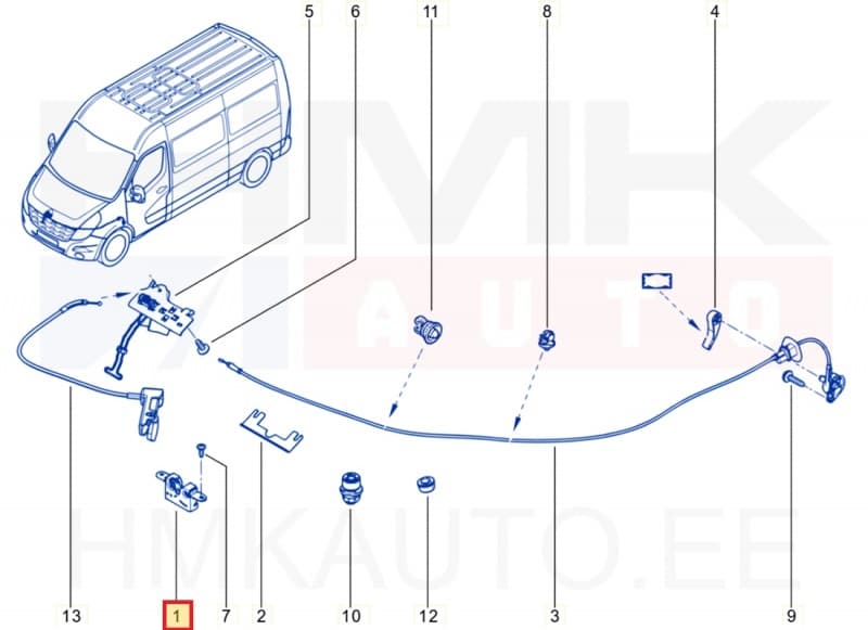 Kapoti lukusti OEM Renault Master III 2010-