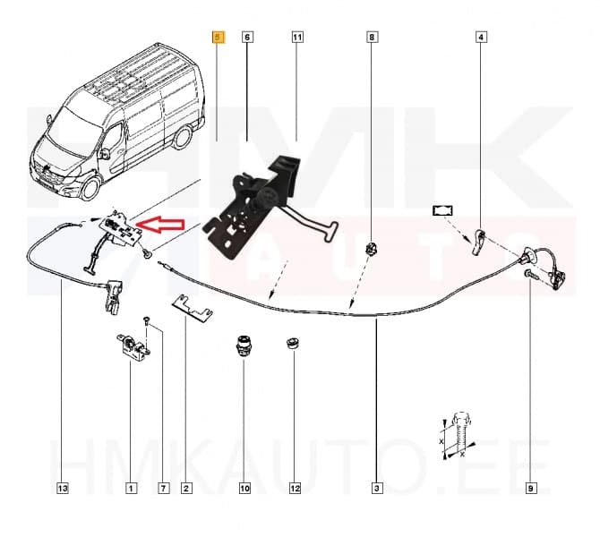 Kapoti tuulelukk OEM Renault Master 2014-