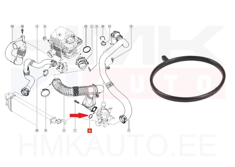 Turbo õhutoru tihend OEM Renault Trafic II/ Master III