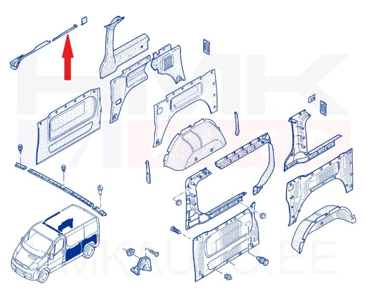 Salongi plastikliist OEM Renault Trafic II/Opel Vivaro