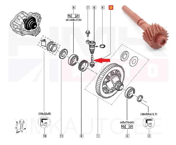 Spidomeetri hammasratas OEM Renault Trafic 18H