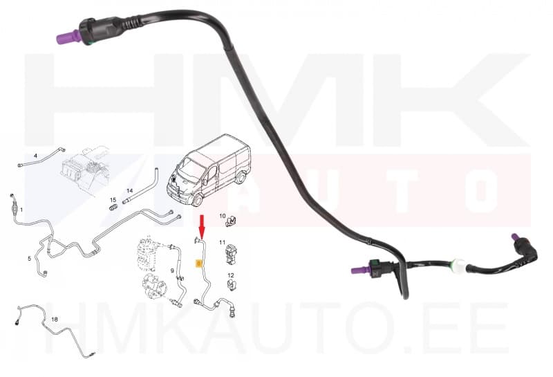 Kütusetoru OEM Renault Trafic 1,9dCi 2001-