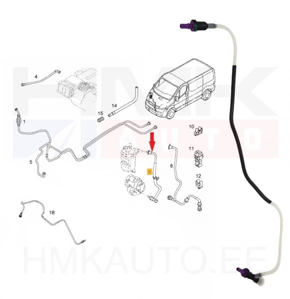 Kütusetoru OEM Renault Trafic 1,9dCi 2004-