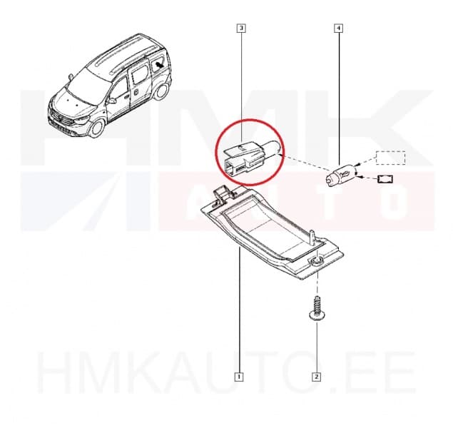 Numbrilaua valgusti pirnipesa OEM Renault/Dacia