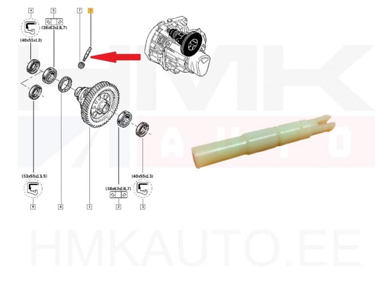 Kiiruse anduri võll OEM Renault