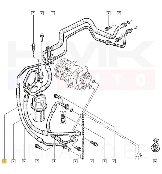 Konditsioneeri toru OEM Renault Trafic II 2010-