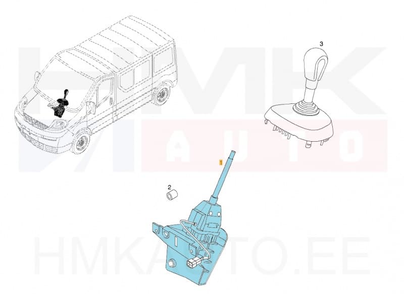 Käigukang kulissiga OEM Renault Trafic II (robotkast)