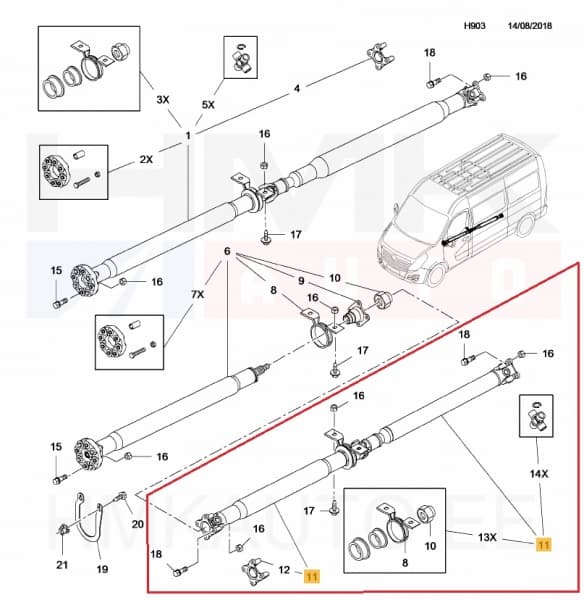 Kardaan OEM Renault Master RWD L3 2010-