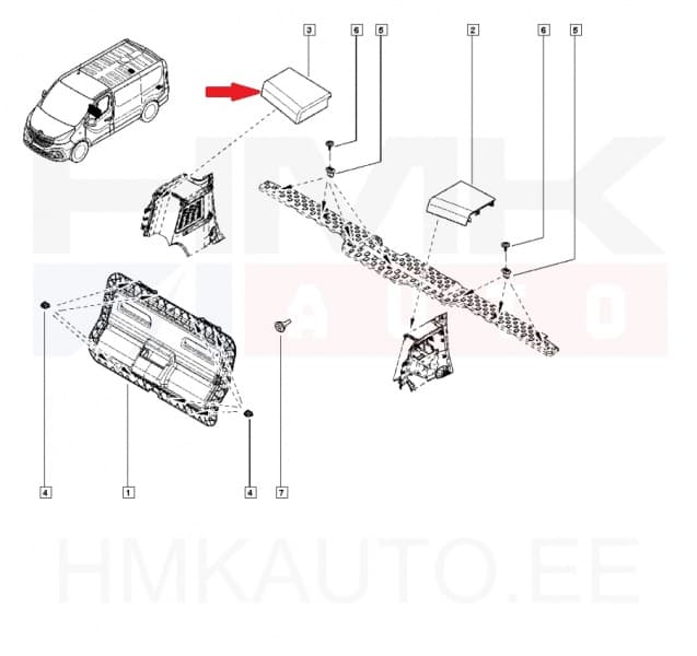 Tagaosa polster parem Renault Trafic 2016-