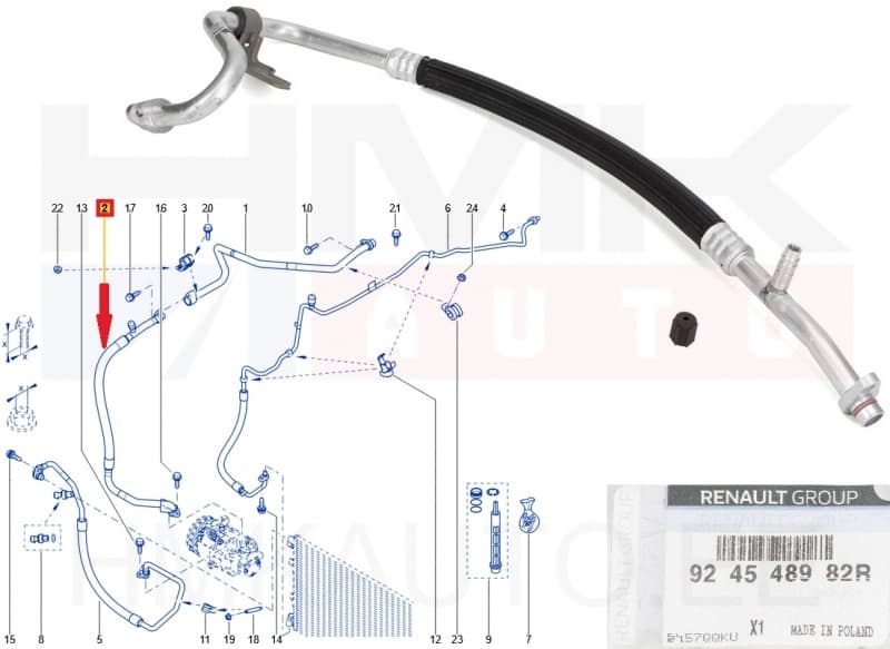 Konditsioneeri toru, madalsurve OEM Renault Master 2019-  FWD (R134a)